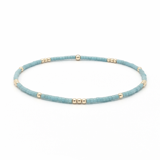 Blue + Gold Filled Waterproof Bracelet