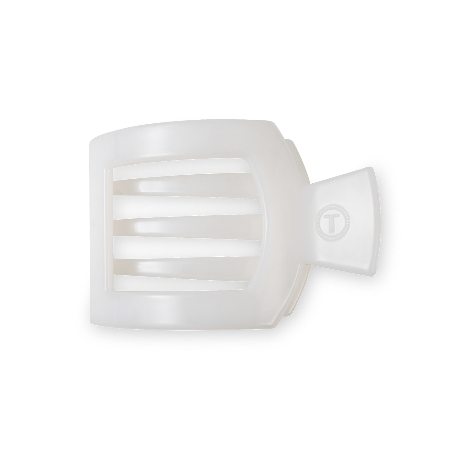 Flat Coconut White Square Clip - Small