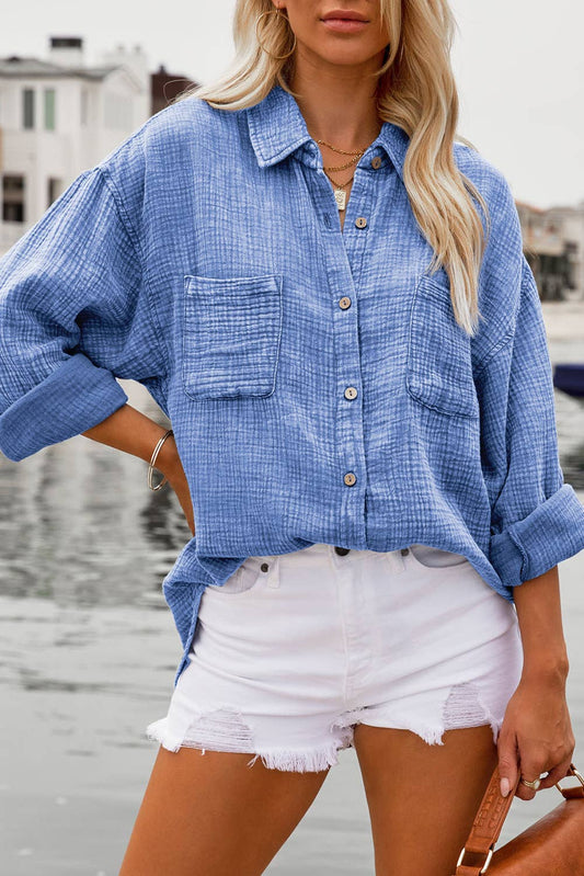 Blue Mineral Wash Shirt