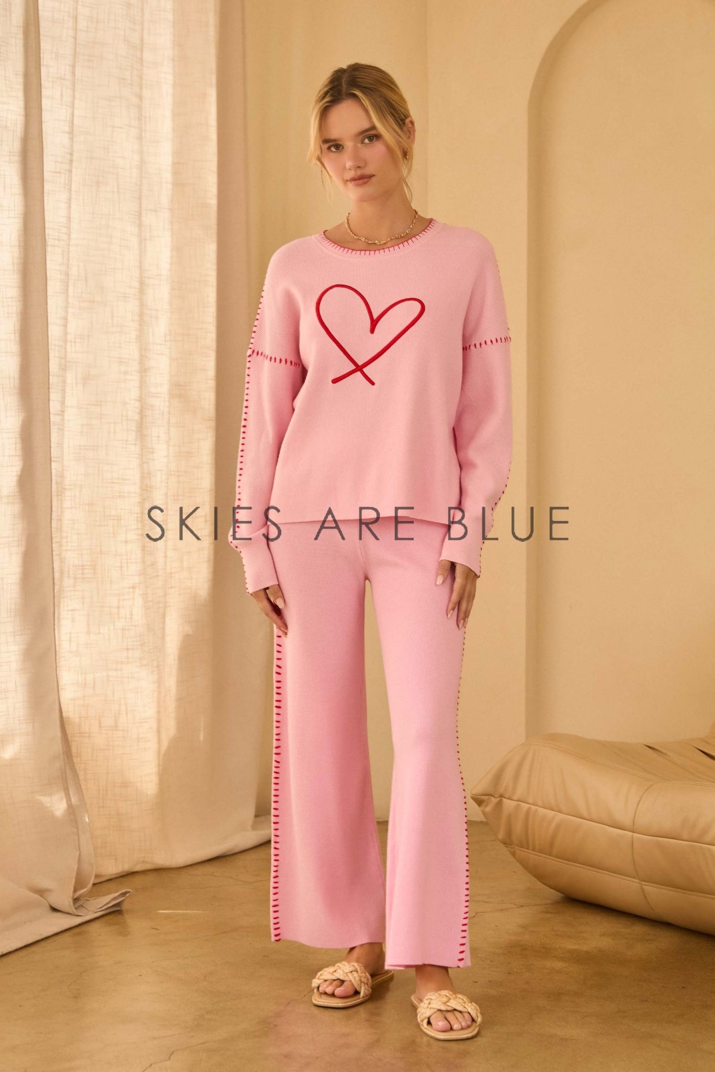 Lovey's Embroidered Heart Sweater