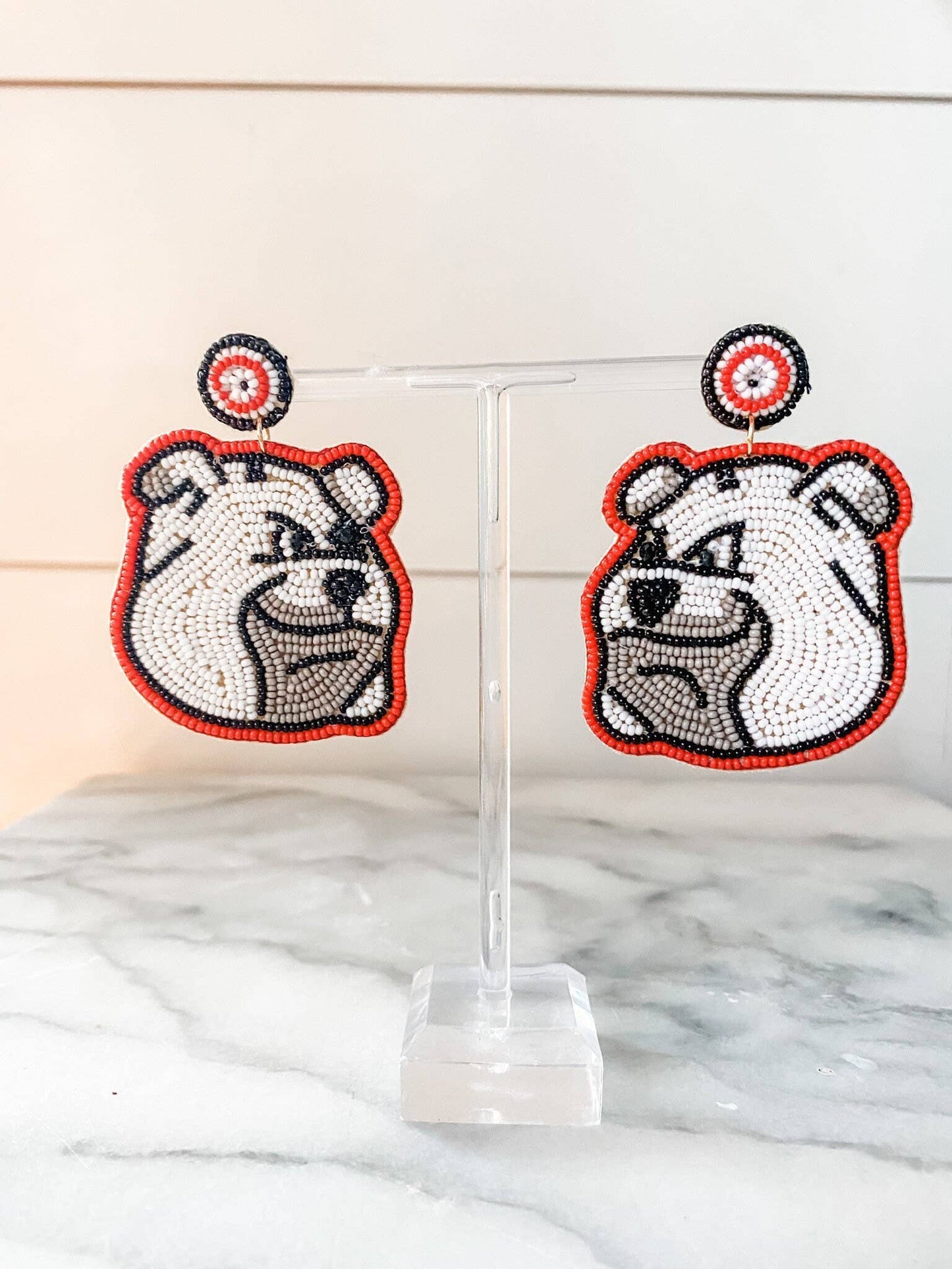 Beaded Bulldog Earrings