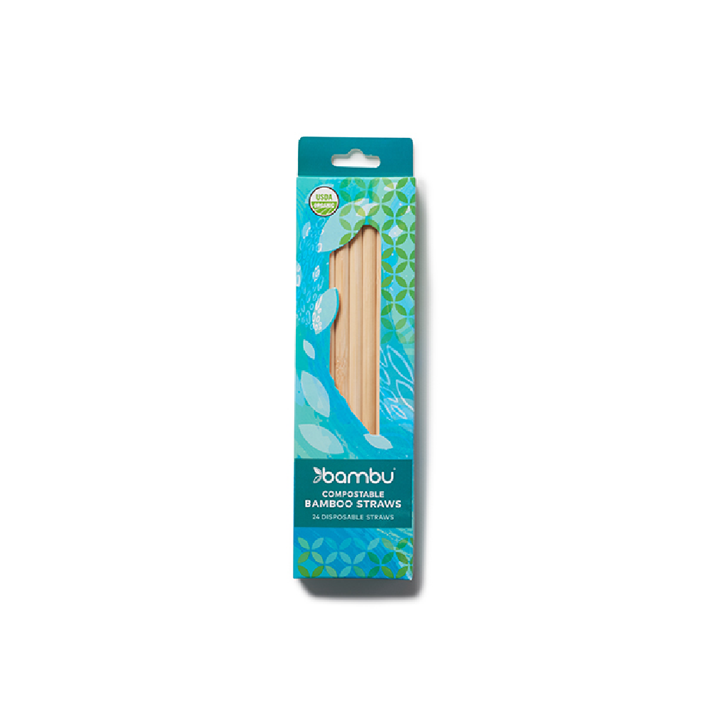 Disposable Bamboo Straws. Box of 24