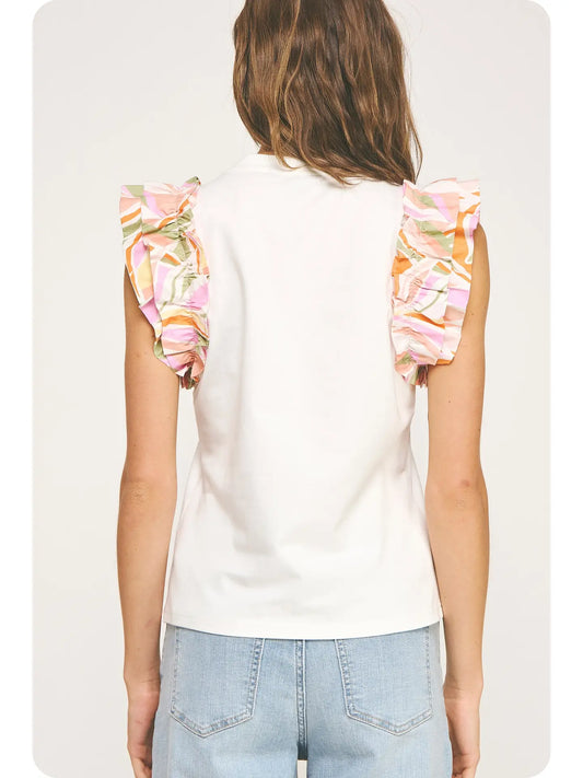 Tropical/White Tee