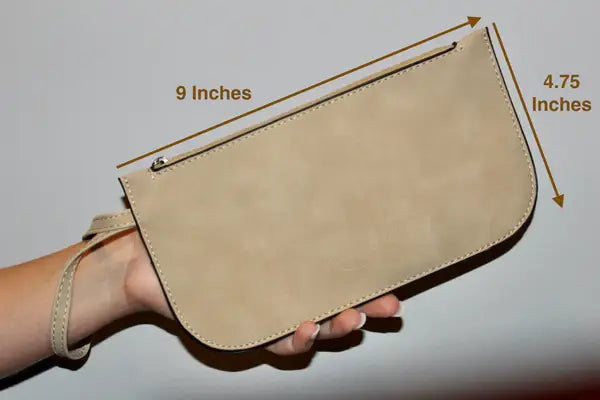 Faux Suede Wristlet