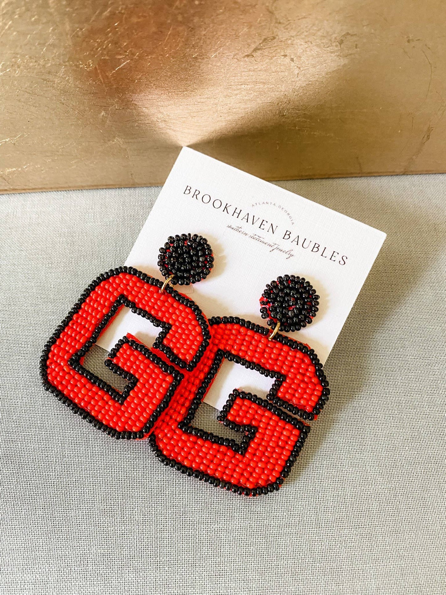 Red & Black G Earrings