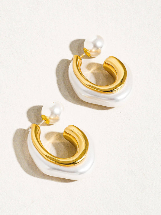 Kinsley Pearl C Hoop Earring
