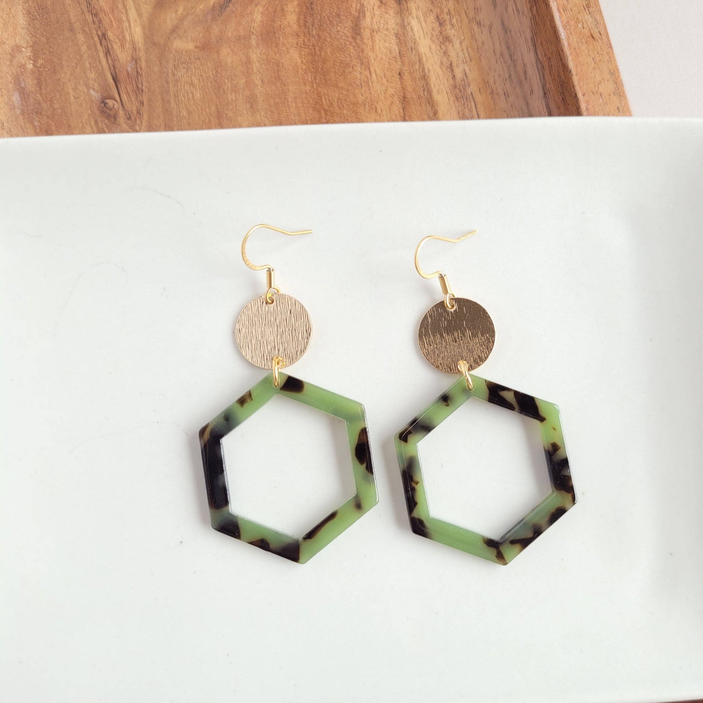 Lennox Olive Tortoise Earrings