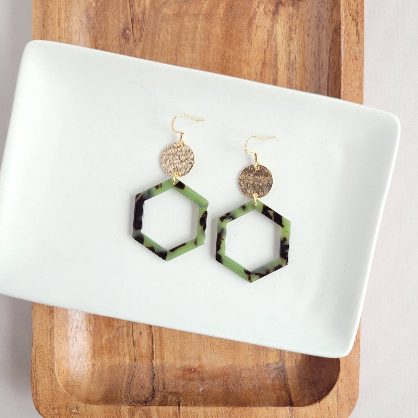 Lennox Olive Tortoise Earrings