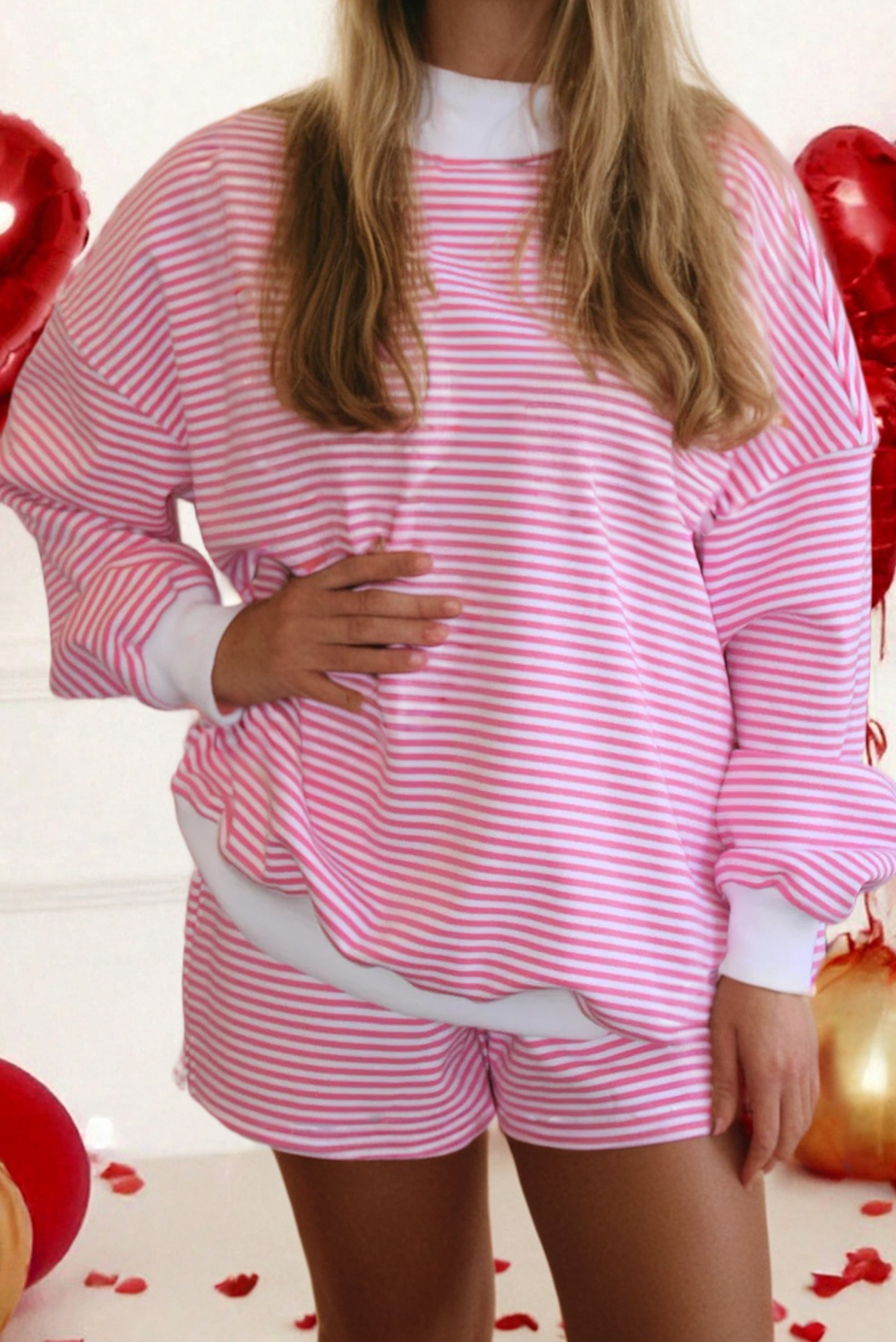 Spencer's Stripe Mock Neck Set