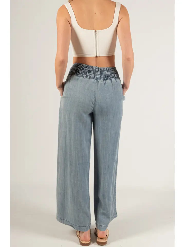 Smock Waist Gaucho Pants