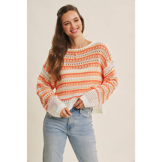Creamsicle Crochet Sweater Top