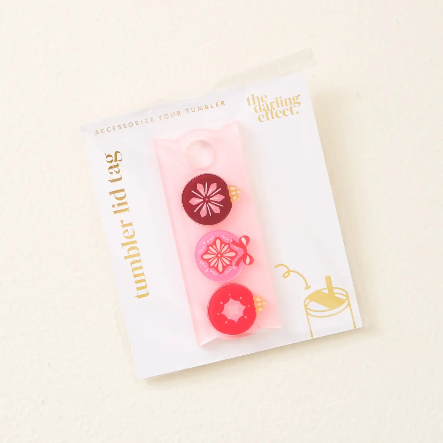 Merry Ornaments Tumbler Lid Tag