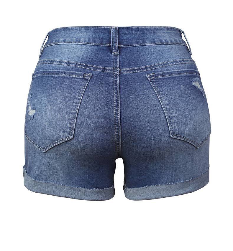 Addie Ripped Denim Shorts