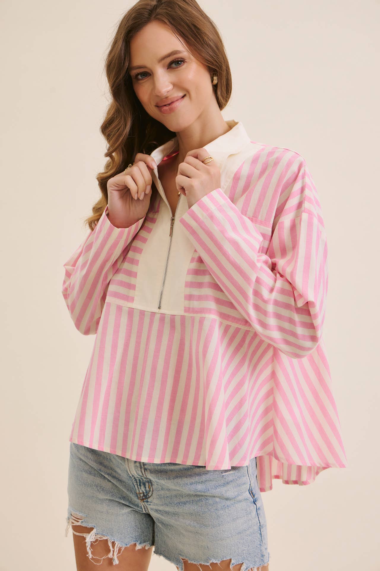 Taffy Pink Half Zip