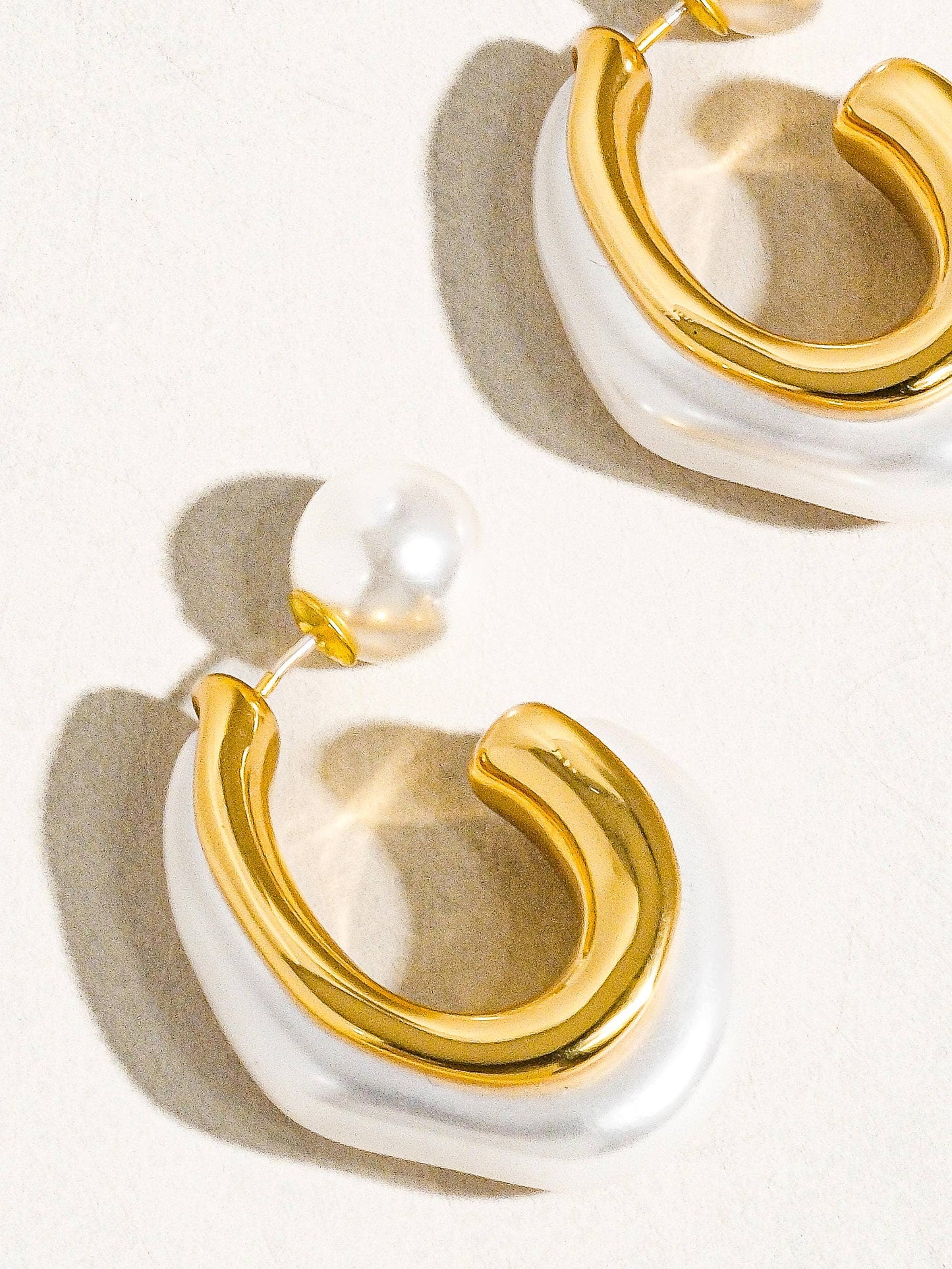 Kinsley Pearl C Hoop Earring
