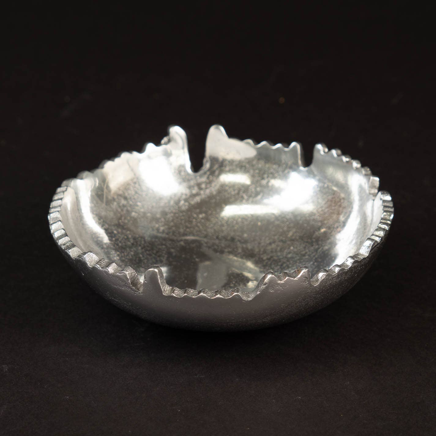 Textured Silver Bowl w/ Torn Edges