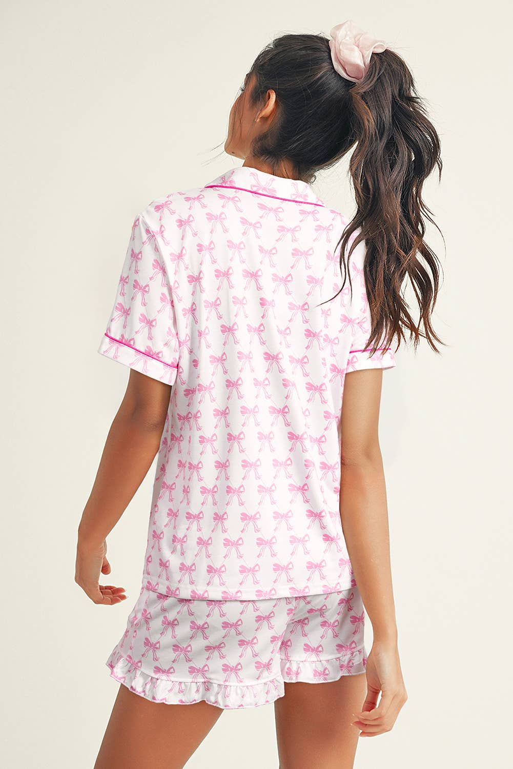 For the Gals Bowknot PJ Set