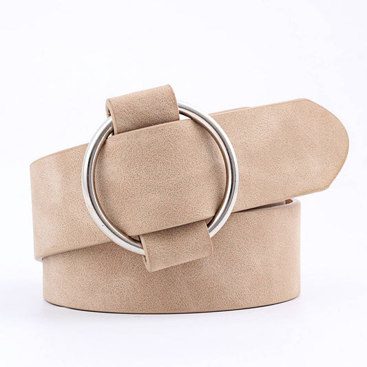 Pin Free Round Buckle Casual Belt