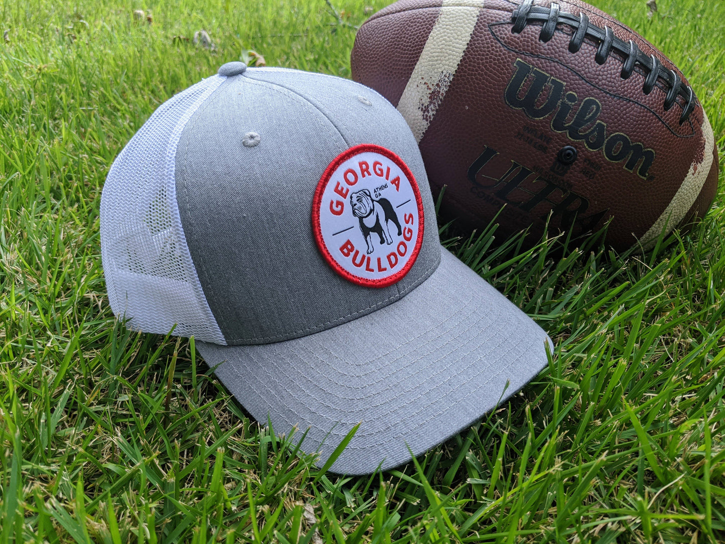 Grey & White Georgia Bulldogs Trucker Hat