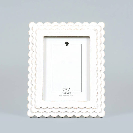 White Scallop 5X7 Frame