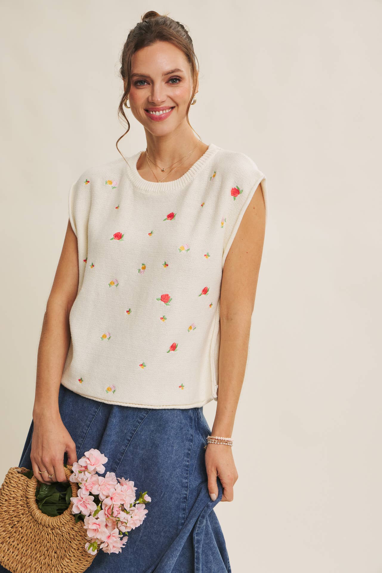 Floral Embroidered Sweater