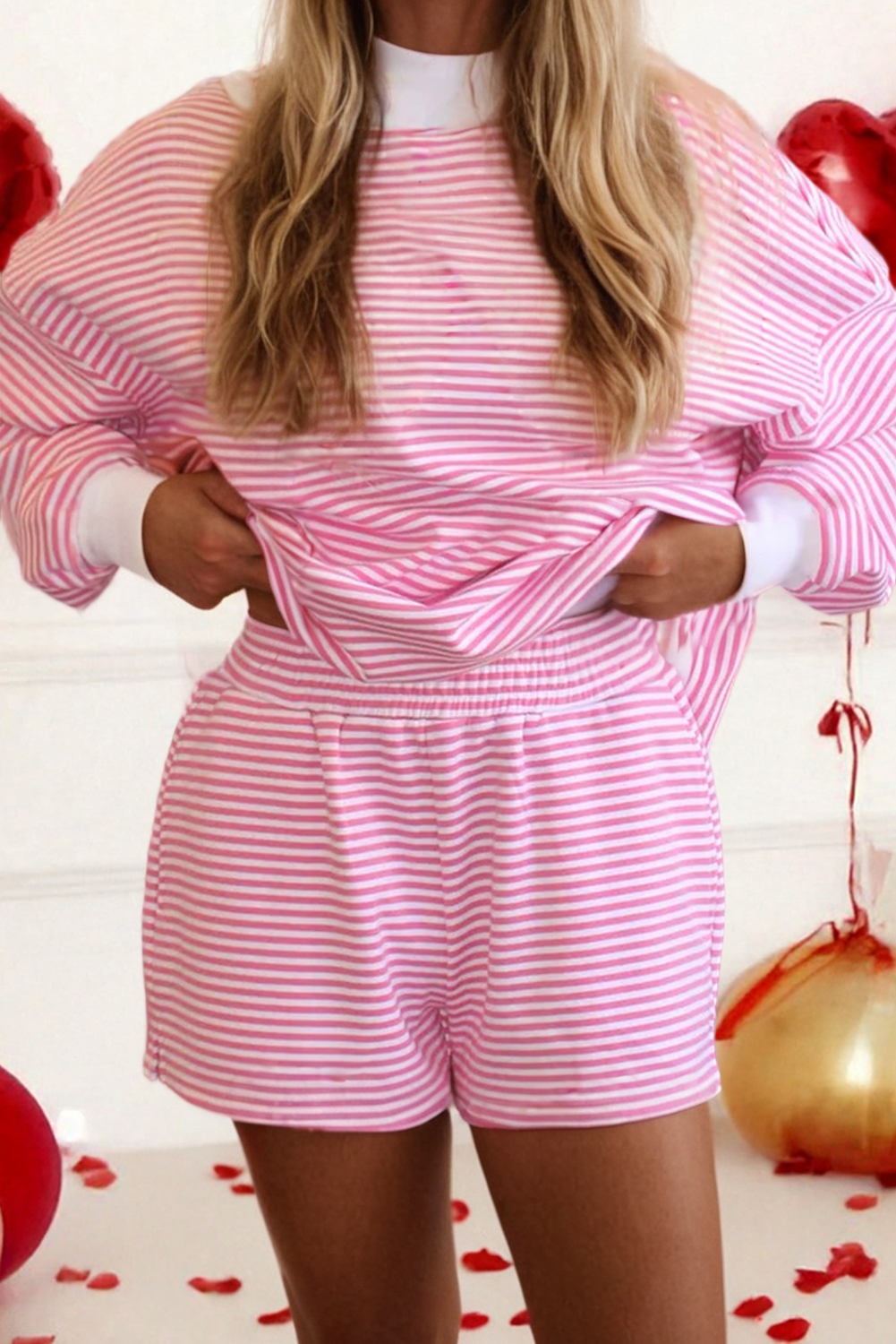 Spencer's Stripe Mock Neck Set