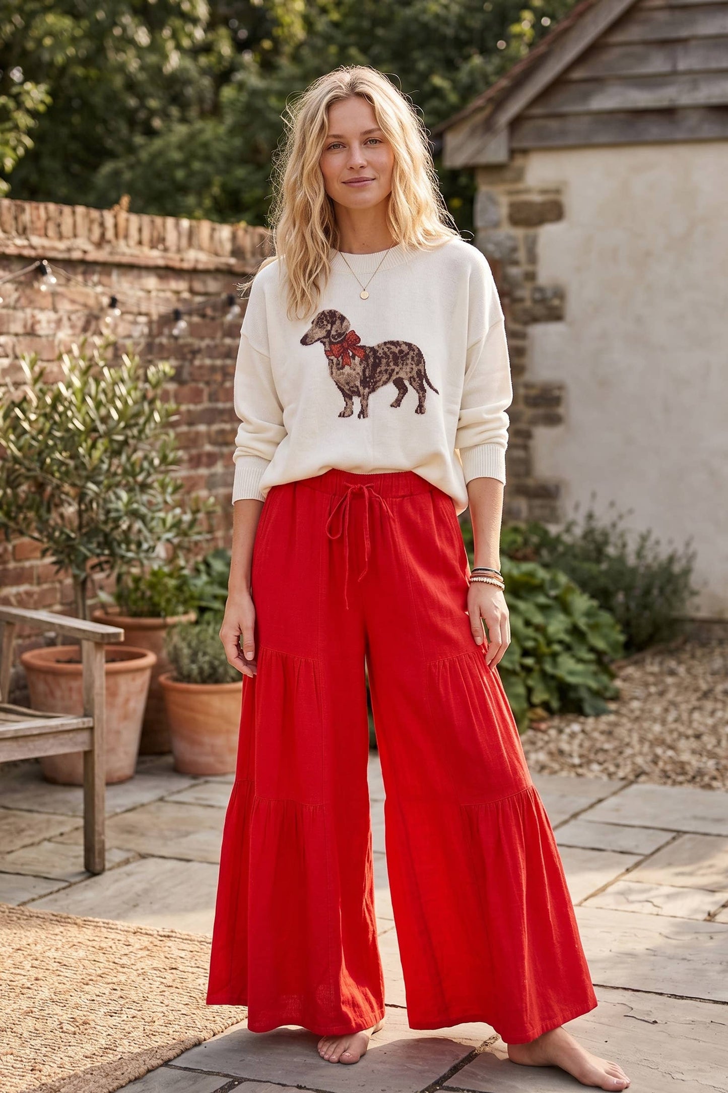 Linen Wide Leg Palazzo Pants