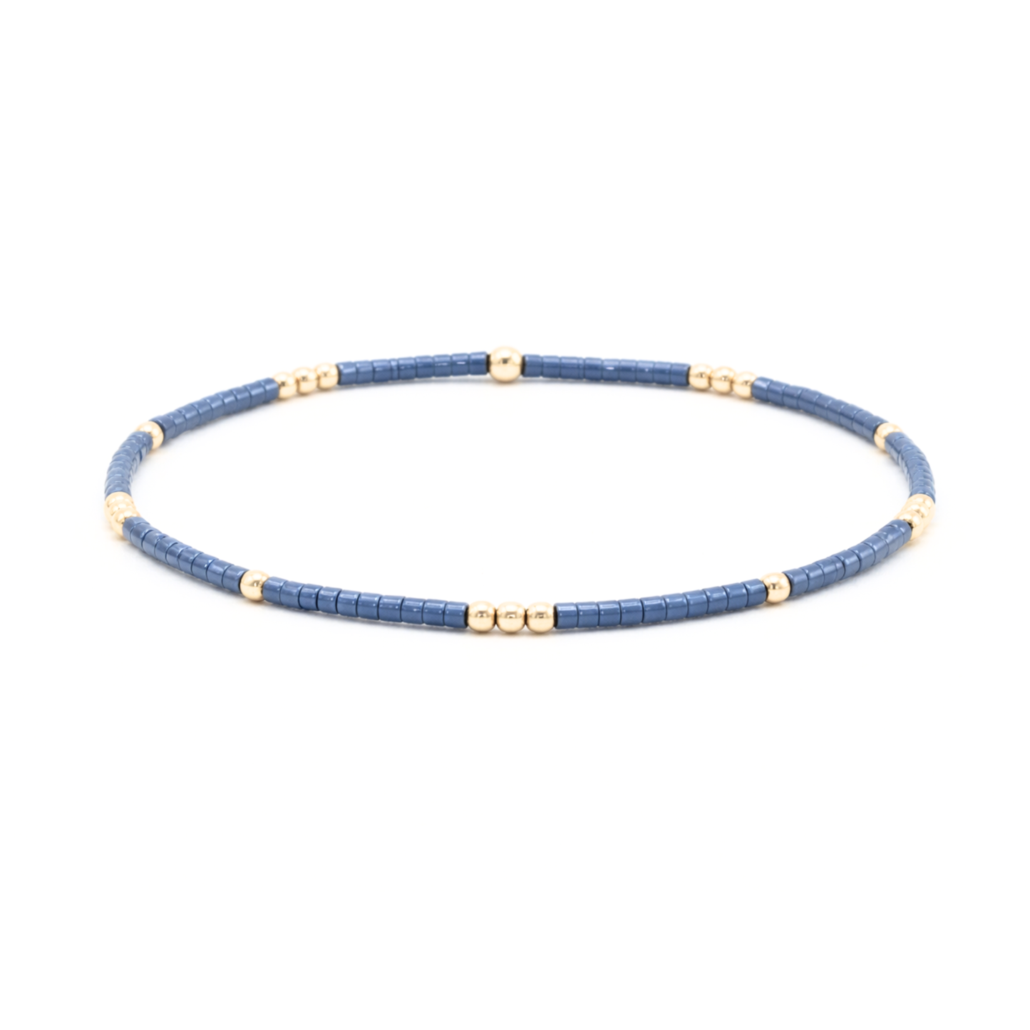 STEEL BLUE + Gold Filled Waterproof Bracelet