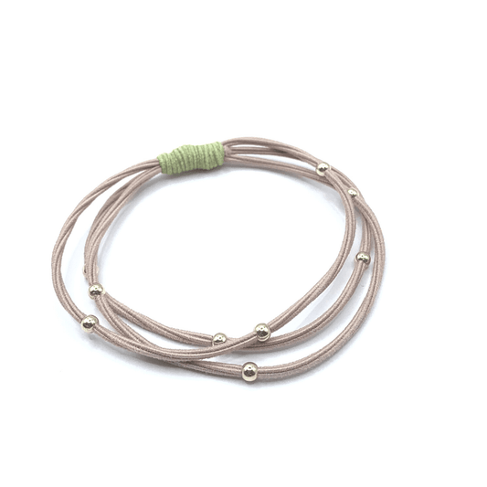 Peach + Light Green Water Pony Hair Bands