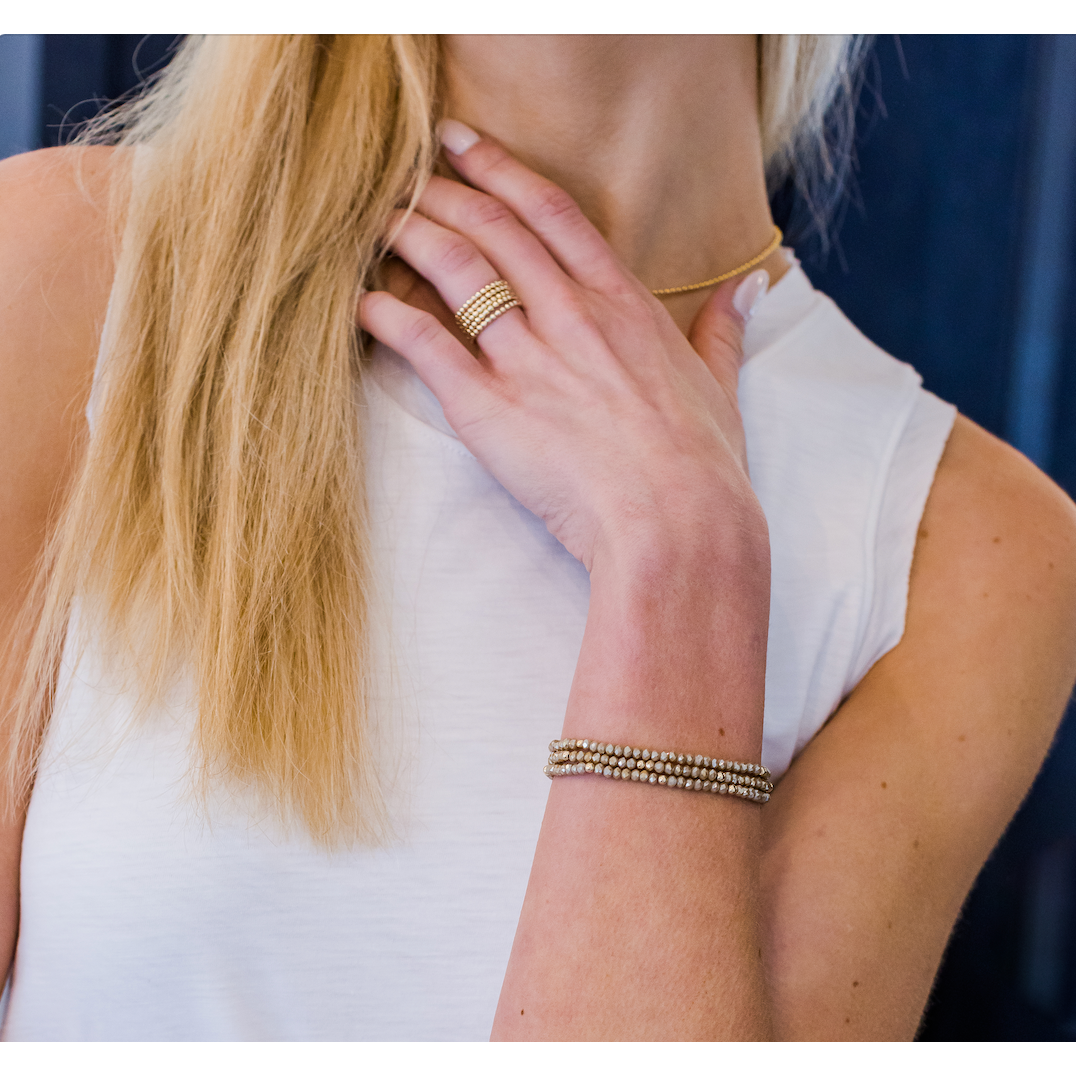 Champagne + Gold Filled Shimmer Bracelet Stack