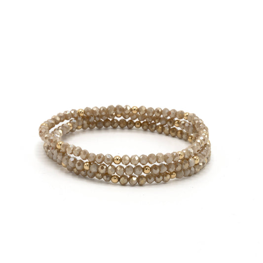 Champagne + Gold Filled Shimmer Bracelet Stack