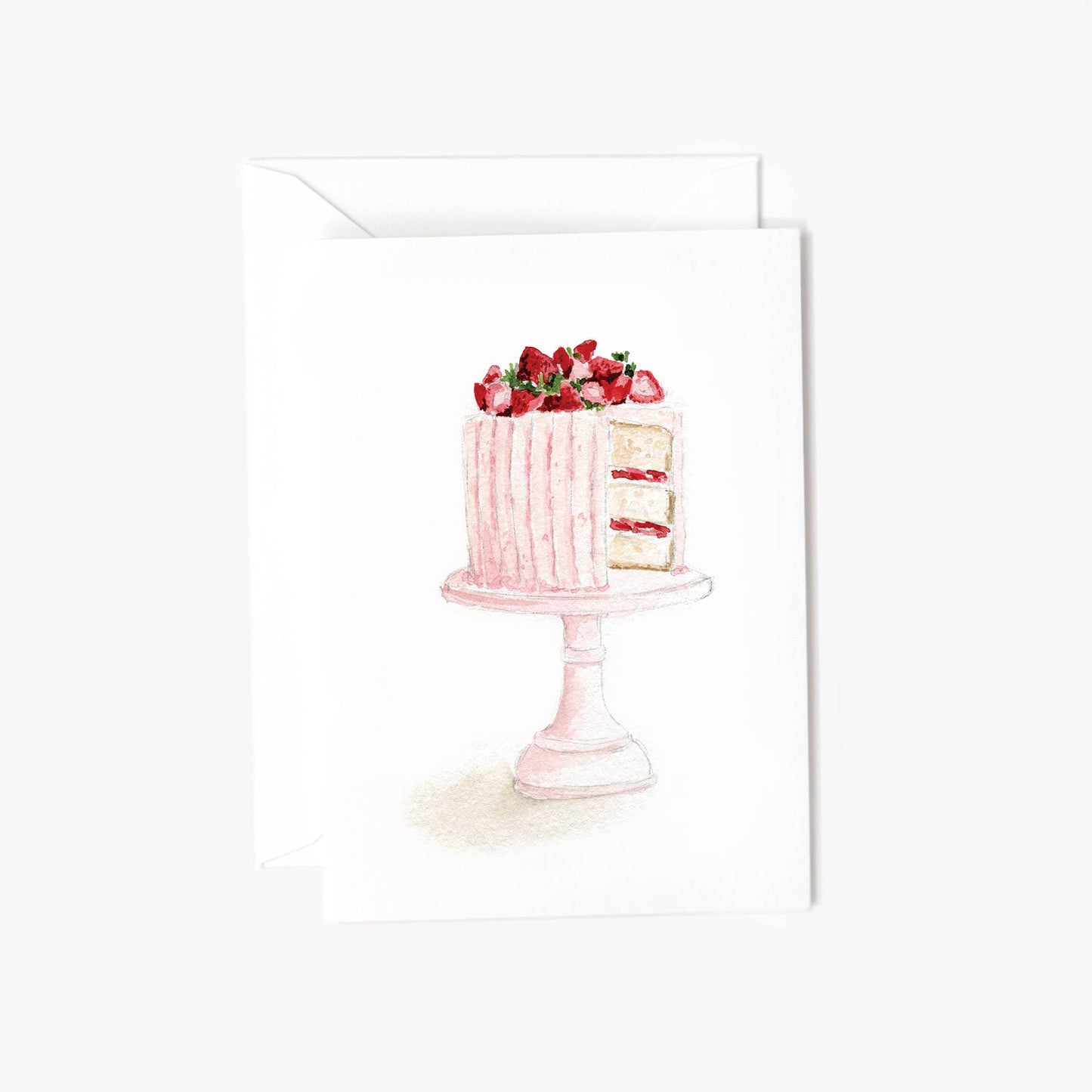 Pink cake mini notecard