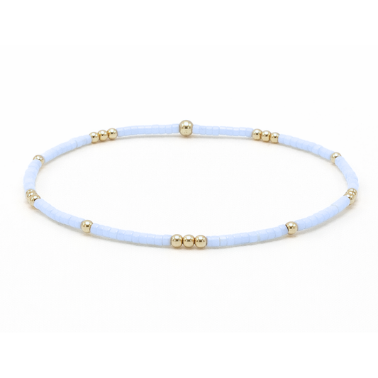 BLUE GRAY + Gold Filled Waterproof Bracelet