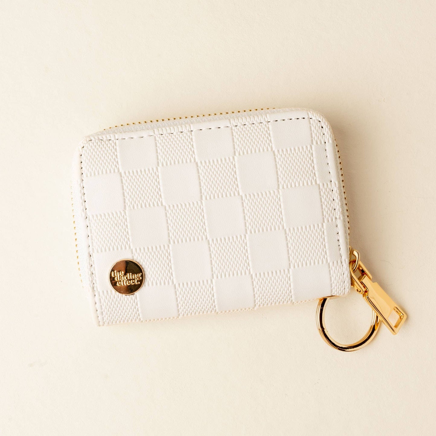 White Zip Around Wallet