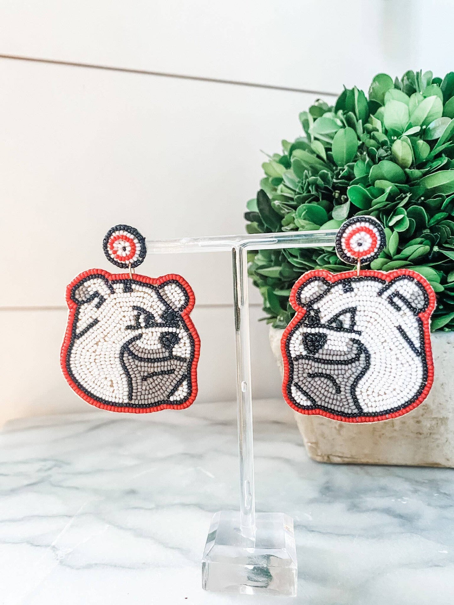 Beaded Bulldog Earrings