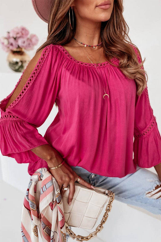 Yasmin Crochet Ruffle Blouse