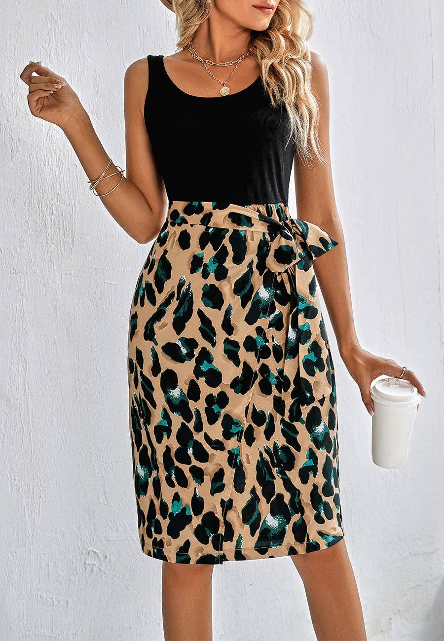 Anna's Two Tone Leopard Dress