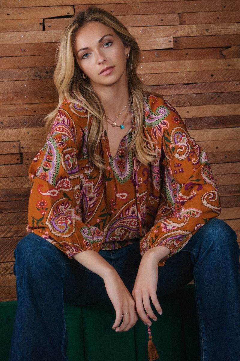 Gussie's Paisley Printed Blouse