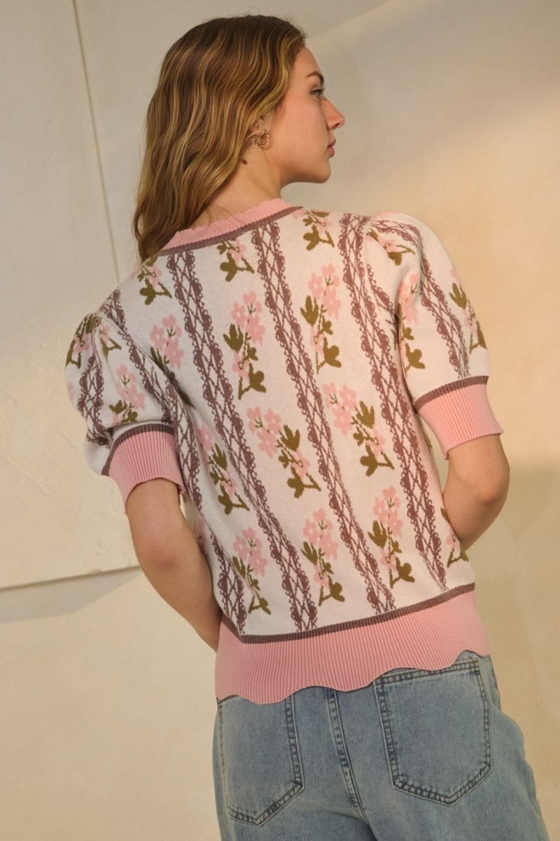 Floral Jacquard Sweater
