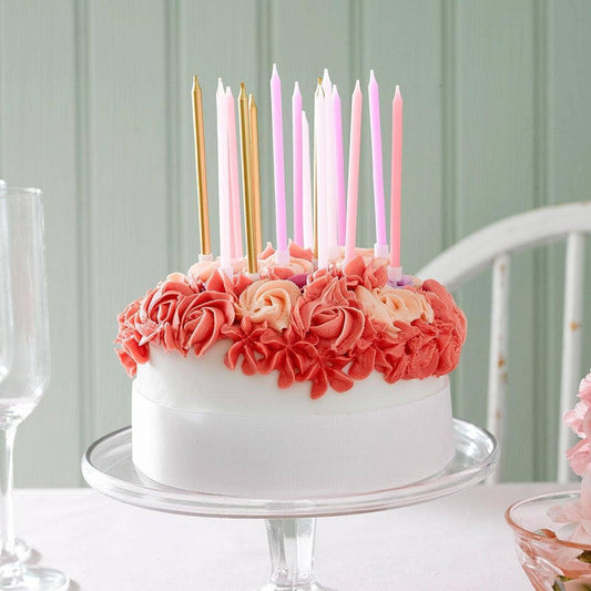 Rose Pink & Gold Candles