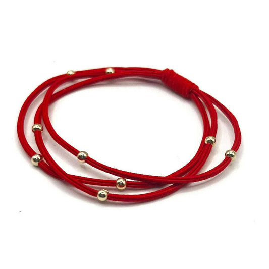 Red Water Pony Hair Bands
