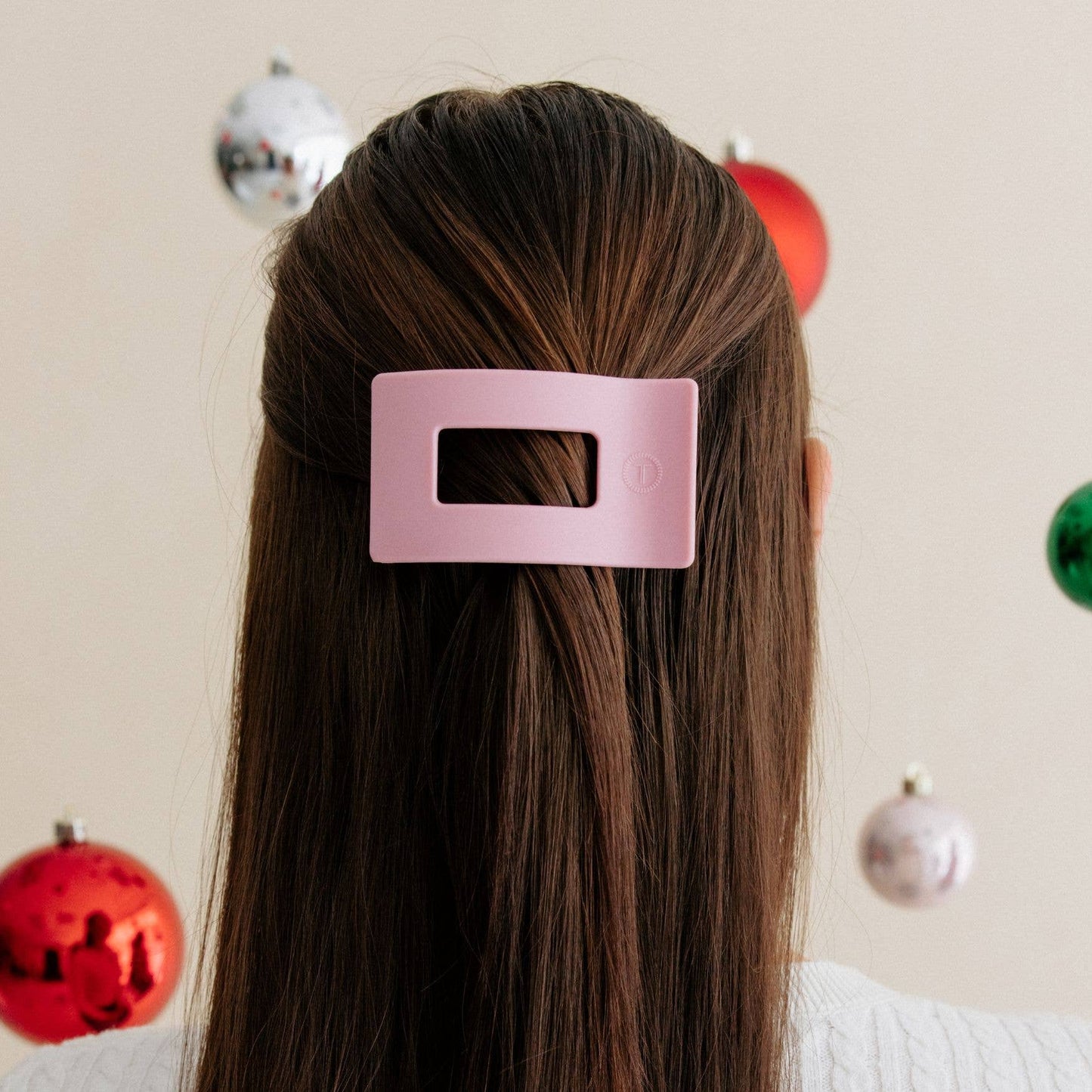 Flat Rectangle Hair Clip | Small | Merry Pinkmas