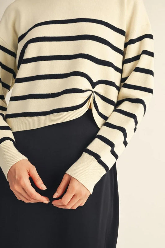 Cute Crop Stripe Sweater