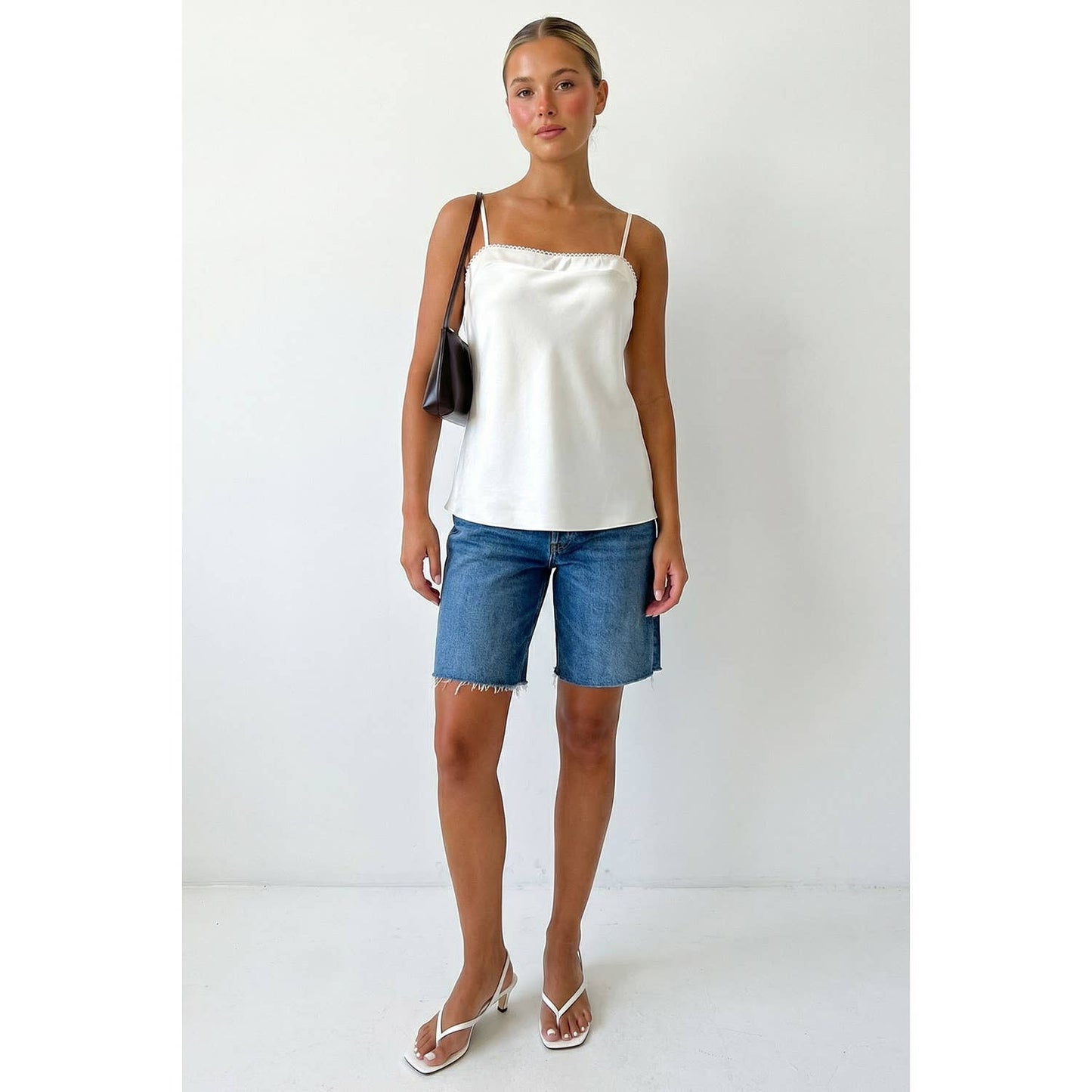 Ruby's Scallop Trim Satin Cami