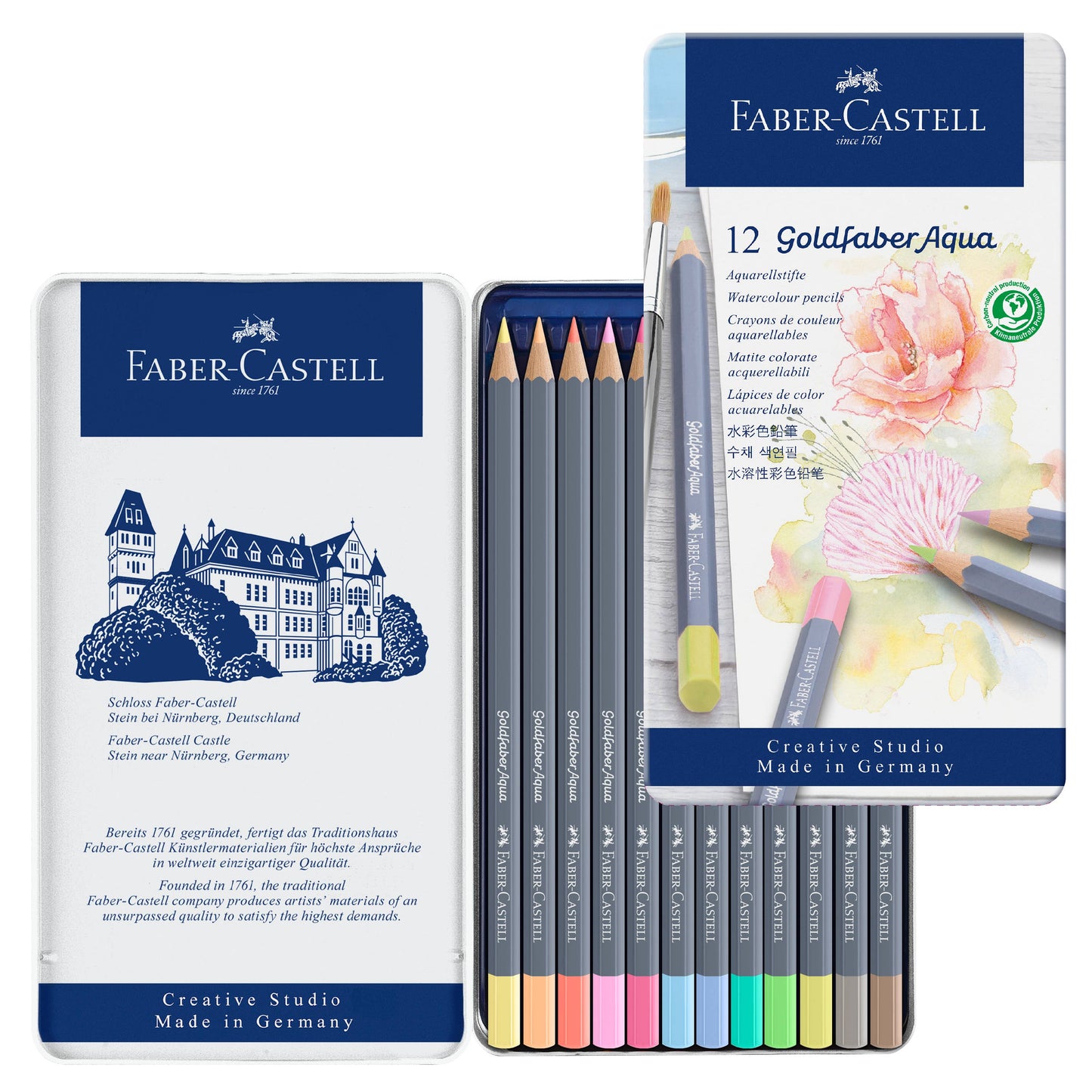 Watercolor Pencils, Pastels - Tin of 12