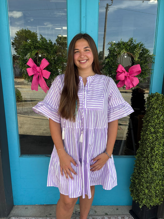 Lily's Lavender Striped Dress