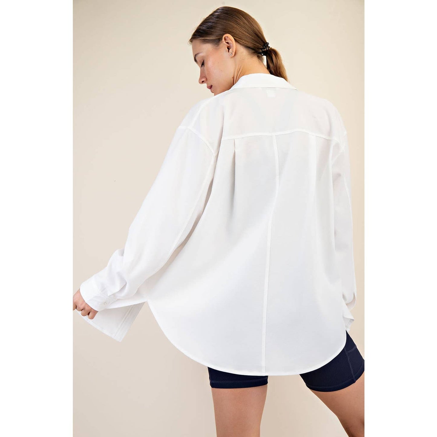 Relaxed Fit Button Down, White