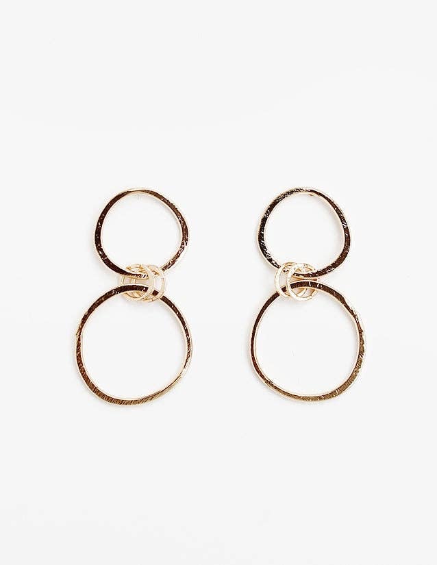 Gold Oval Drop Earring