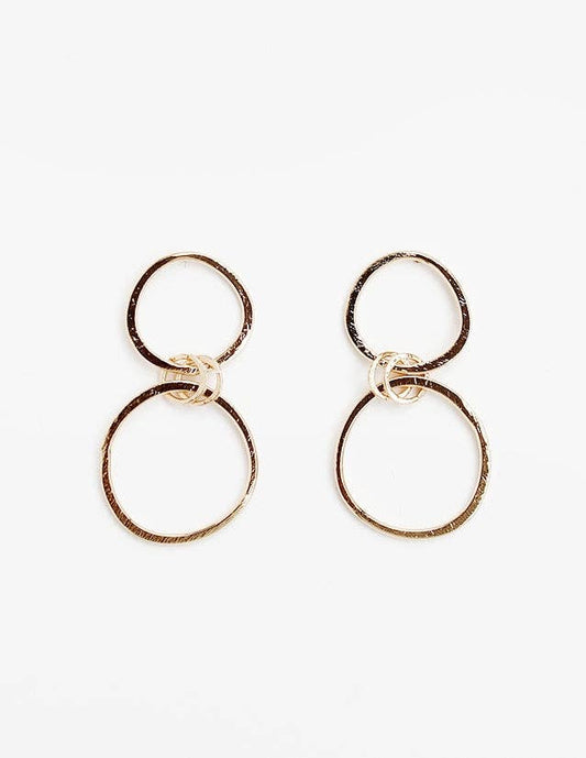 Gold Oval Drop Earring