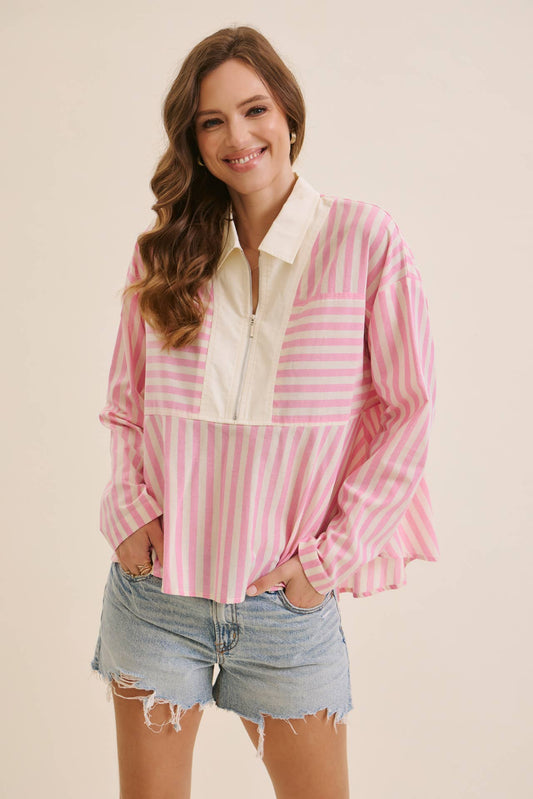Taffy Pink Half Zip